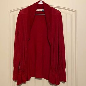 Anthropologie red cardigan